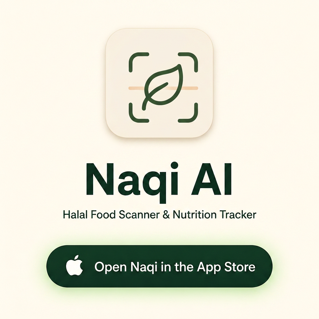 Screenshot showing the Naqi AI landing page with the App Store button highlighted